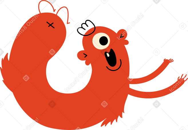 Красный персонаж с одним глазом в PNG, SVG
