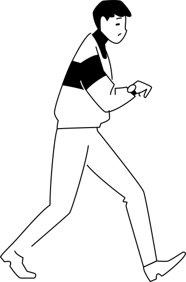 Hurried man looking at his watch PNG, SVG