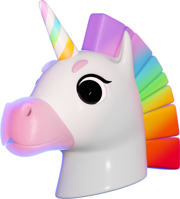 3d unicorn PNG, SVG