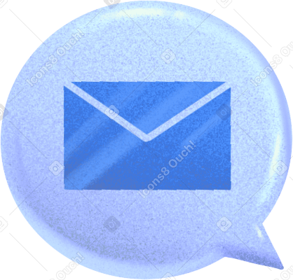 bubble with a blue postal letter PNG、SVG