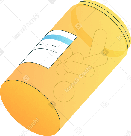 оранжевая бутылка с таблетками в PNG, SVG