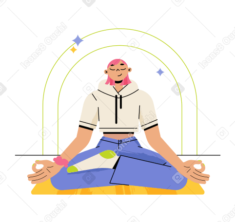 在瑜伽垫上冥想的女人 PNG, SVG