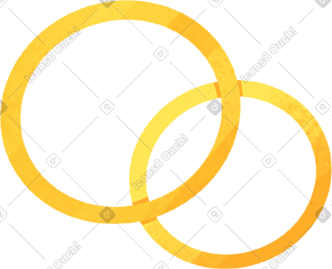 Two gold rings PNG, SVG