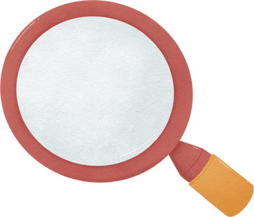 red magnifying glass with yellow handle PNG, SVG