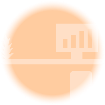 monitor with graph background in a circle PNG, SVG