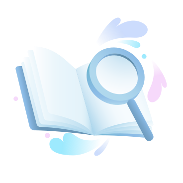 Magnifier with a book, search for information, learning PNG, SVG