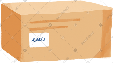 Cardboard box with barcode PNG, SVG