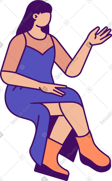 坐着的女人 PNG, SVG