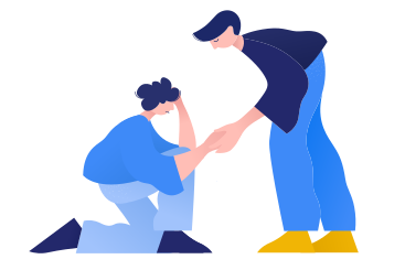 Man helping friend to stand up PNG, SVG