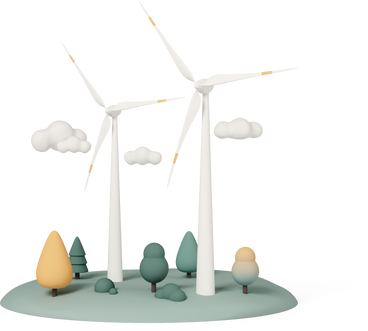 wind turbines in the field PNG、SVG