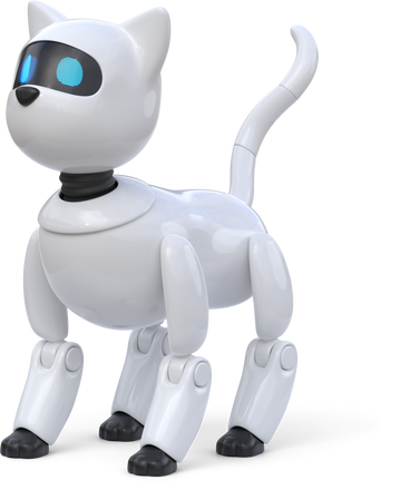 side view of robot cat standing PNG, SVG