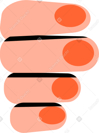 fingers of a girl who bent over Illustration in PNG, SVG