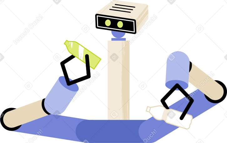 bottle sorting robot Illustration in PNG, SVG