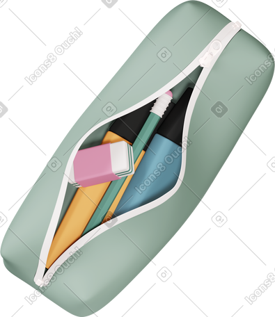 3D pencil case PNG, SVG