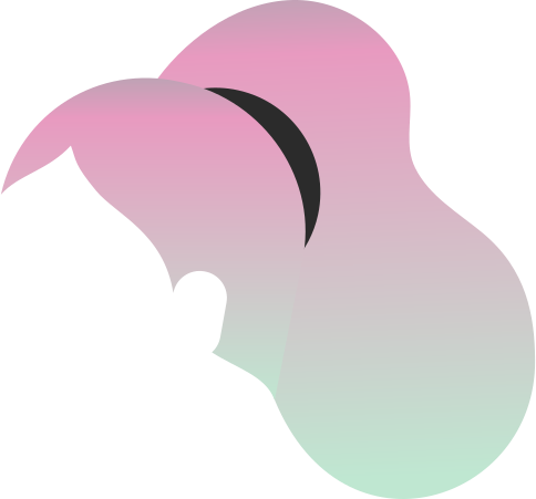 ponytail middle parting front Illustration in PNG, SVG