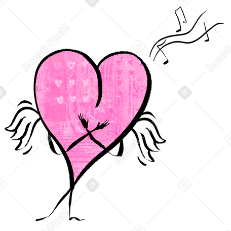 heart singing Illustration in PNG, SVG
