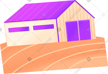 Field with a farmhouse PNG, SVG