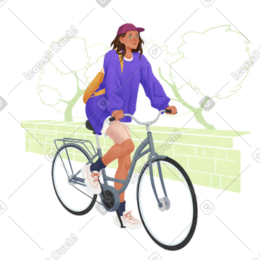 女人骑自行车 PNG, SVG