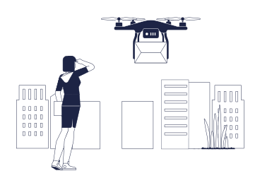 Illustration animée Livraison par drone aux formats GIF, Lottie (JSON) et AE