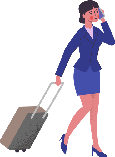 Woman in suit with bag PNG、SVG