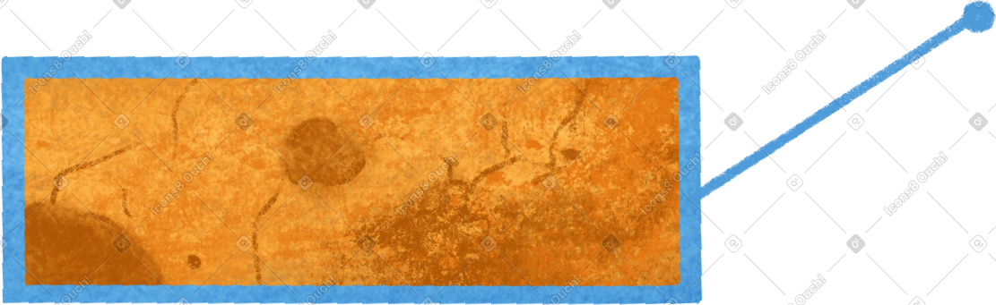 blue rectangle with orange spot inside PNG, SVG