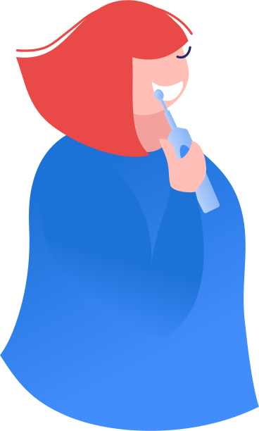 woman with electric toothbrush PNG, SVG