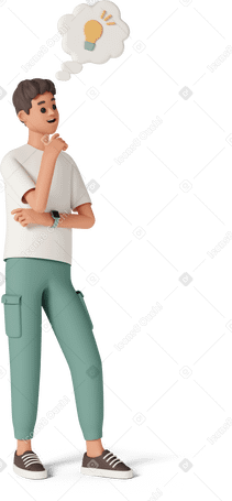 3D man with speech bubble Illustration in PNG, SVG