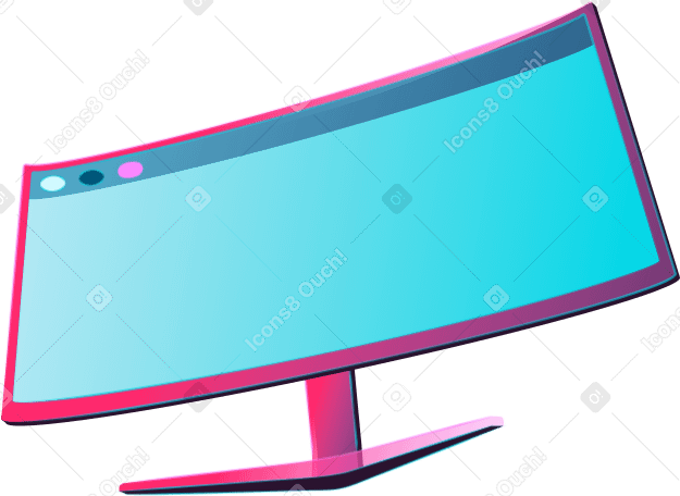 curved monitor PNG, SVG