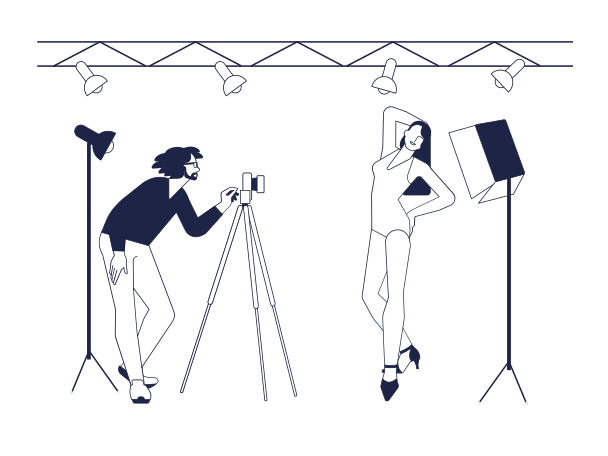 Fashion Shooting Illustration in PNG, SVG