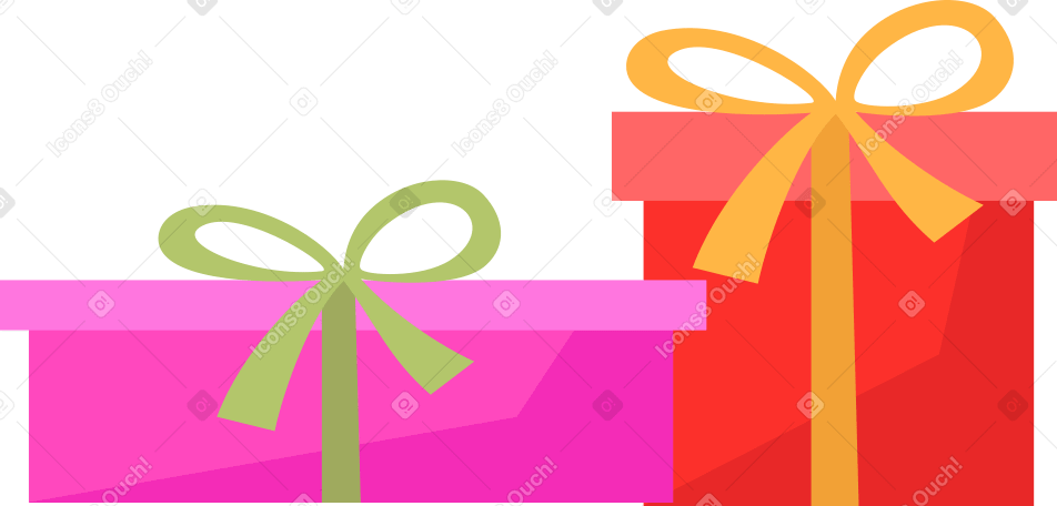 two christmas gifts Illustration in PNG, SVG