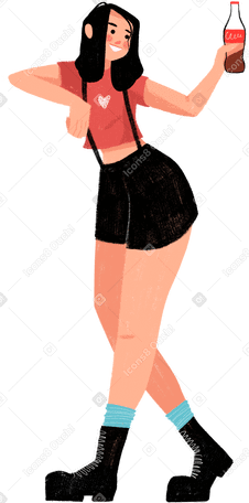 girl cola Illustration in PNG, SVG