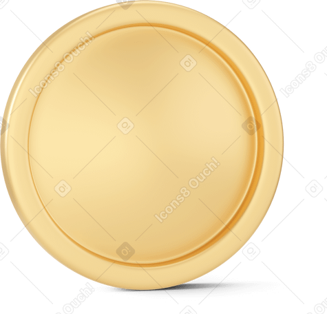 3D standing coin front PNG, SVG