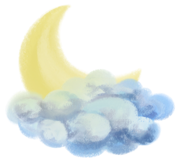 Notte parzialmente nuvolosa, mezzaluna su una nuvola  PNG, SVG