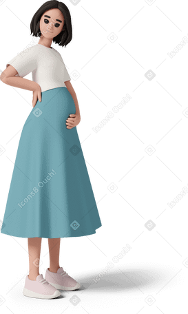3D maternity pose PNG, SVG