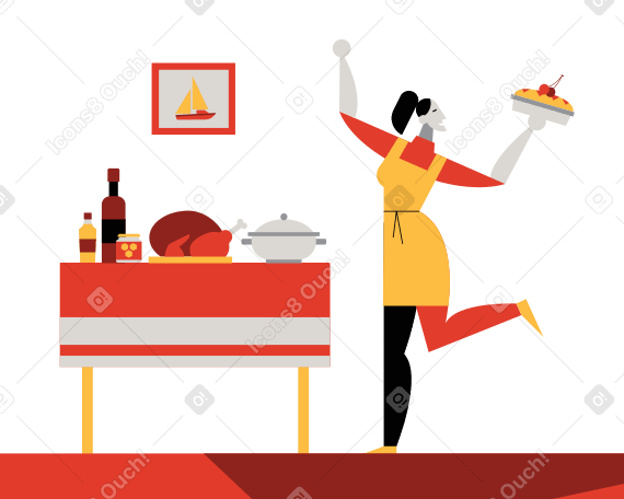 Thanksgiving dinner Illustration in PNG, SVG