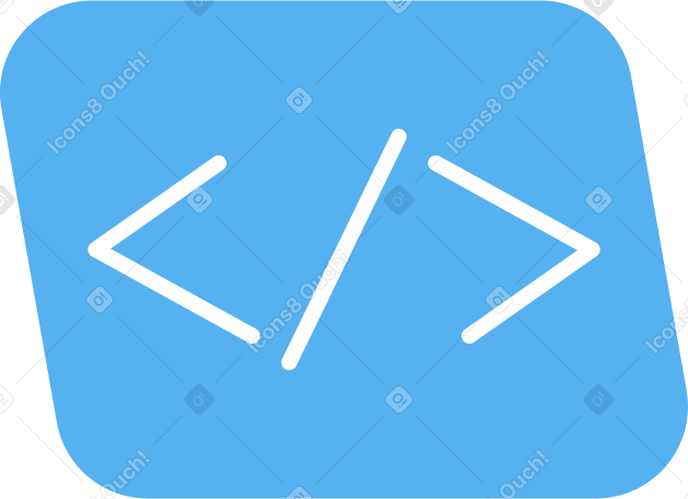 blue tilded rectangle with code PNG, SVG