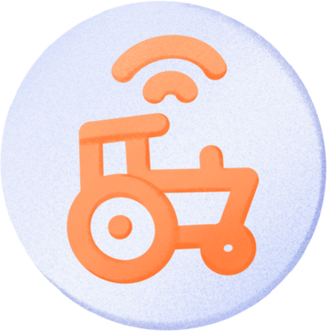 orange tractor icon in a circle PNG, SVG