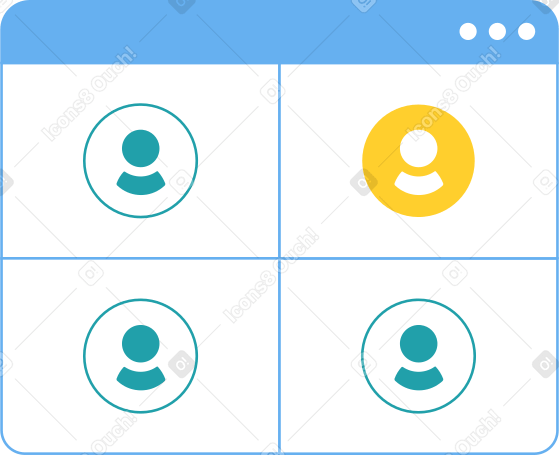 online meeting window Illustration in PNG, SVG