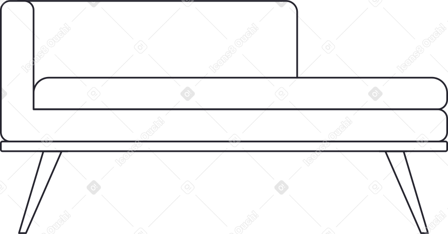 white sofa Illustration in PNG, SVG