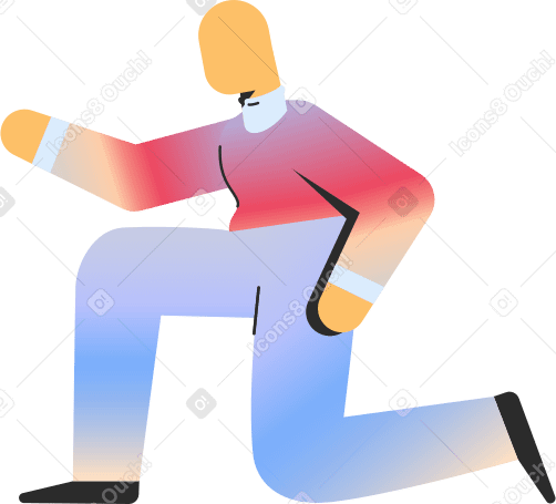 adult on knee Illustration in PNG, SVG
