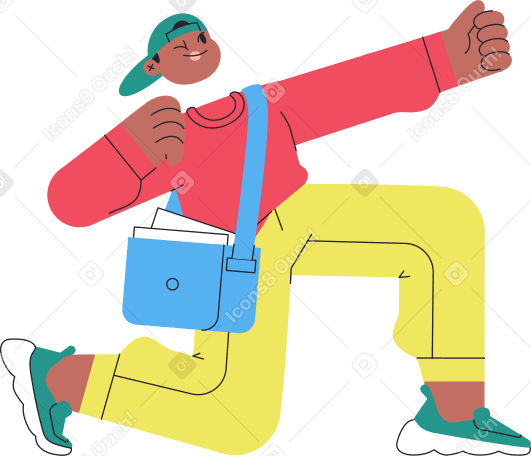 guy with mail bag Illustration in PNG, SVG