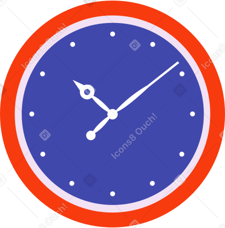 round wall clock Illustration in PNG, SVG
