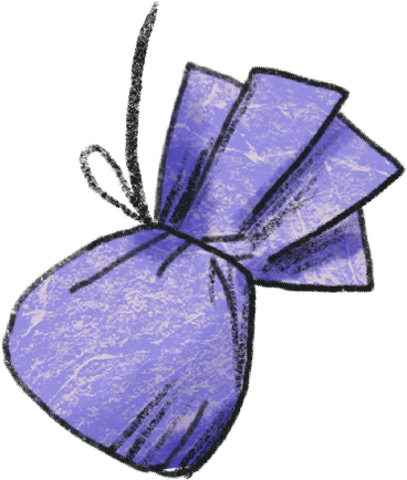 Chocolate candy in a purple wrapper PNG, SVG