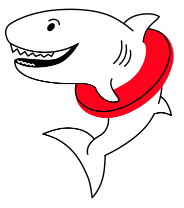 shark with an inflatable ring PNG, SVG