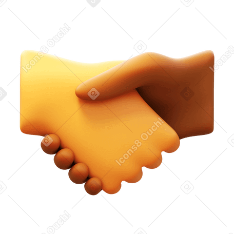 3D handshake Illustration in PNG, SVG