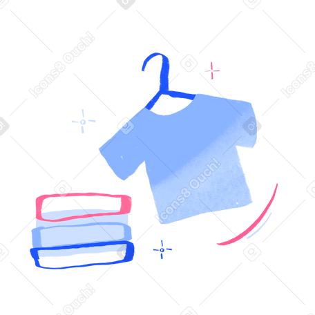 T-shirt e pilha de roupas PNG, SVG