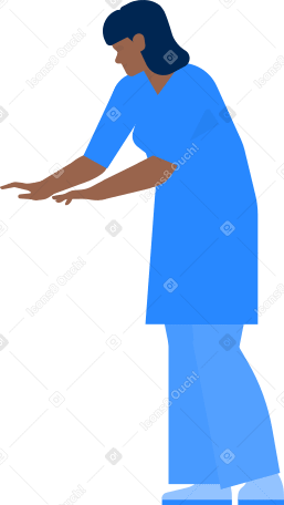 female masseur in trousers and bathrobe Illustration in PNG, SVG