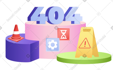 用交通锥和折叠支架注意文字标注 404 PNG, SVG