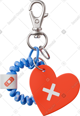 3D keychain with healthcare charms PNG, SVG