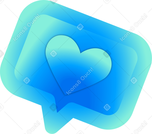Синий пузырь с сердцем в PNG, SVG
